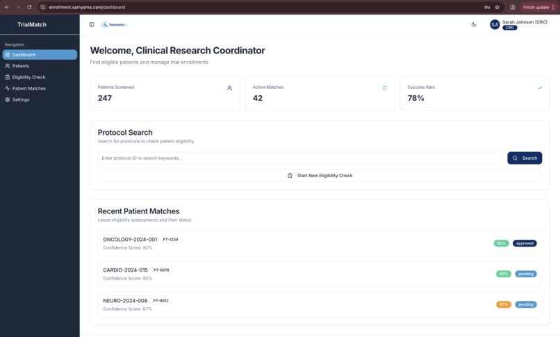 Samyama's Clinical Trial Enrollment Agent – screenshot 7