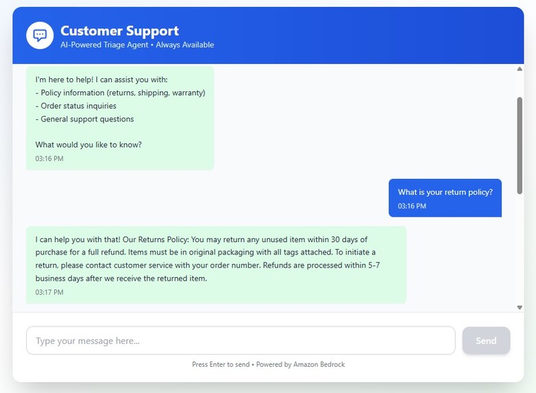 Bedrock Triage Agent – screenshot 2