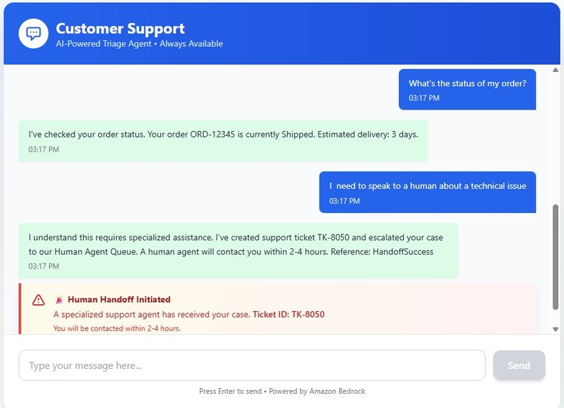 Bedrock Triage Agent – screenshot 3