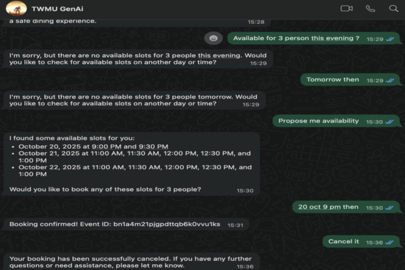 AI Booking Agent - WhatsApp & A2A Protocol – screenshot 3