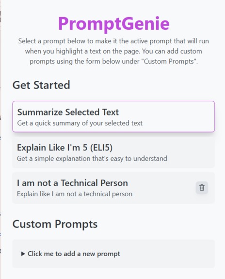 PromptGenie – screenshot 1