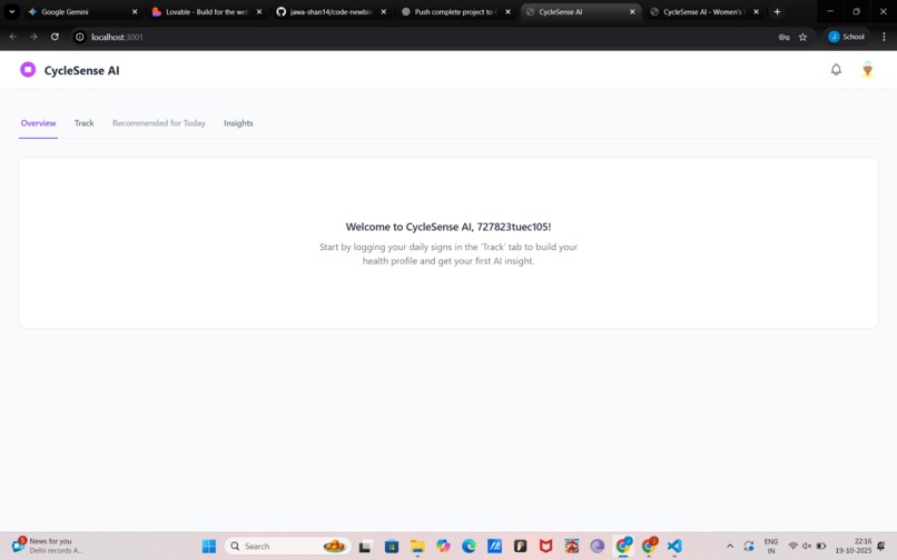 AI-Powered Women’s Health Insight and Predictive System – screenshot 3