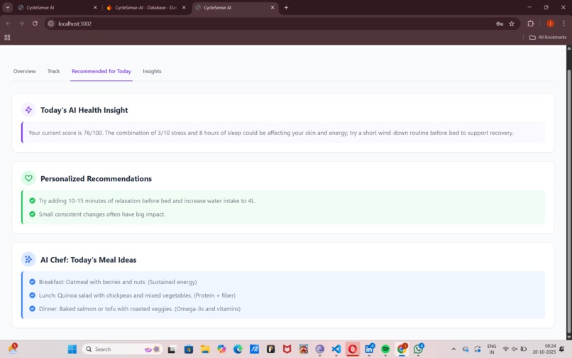AI-Powered Women’s Health Insight and Predictive System – screenshot 6
