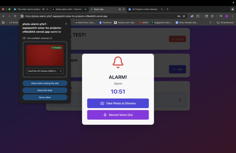 PhotoAlarm – screenshot 1