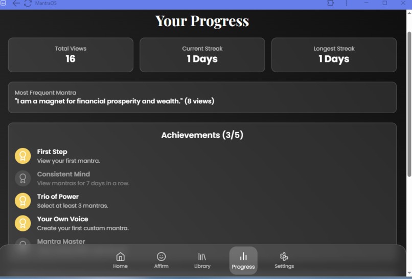 MantraOS – screenshot 2