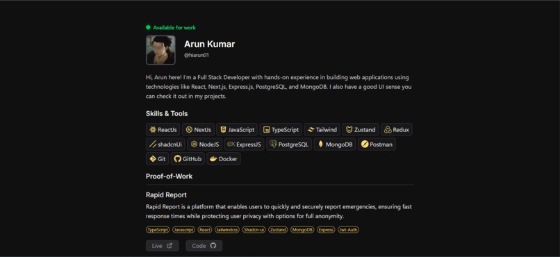 Minimal Portfolio – screenshot 1
