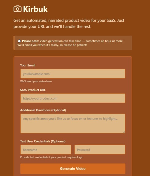 Kirbuk - Automatic Product Video Agent – screenshot 2