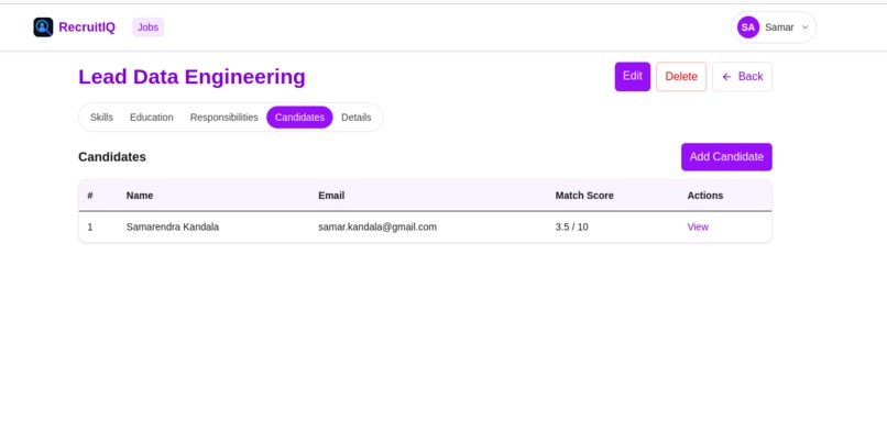 RecruitIQ – screenshot 2