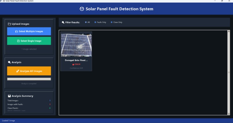 solar fault detection system – screenshot 1