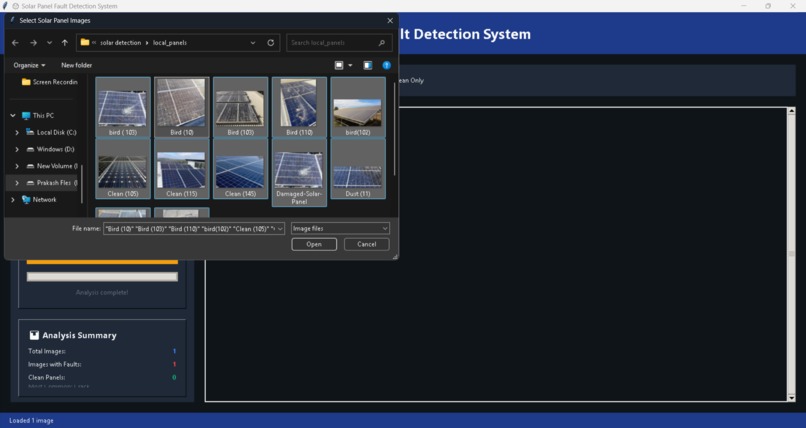 solar fault detection system – screenshot 2