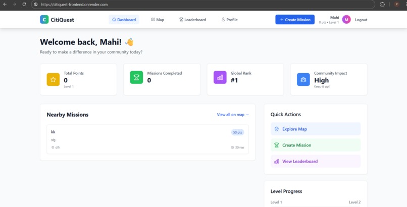 CitiQuest – Gamified Civic Engagement Platform – screenshot 2
