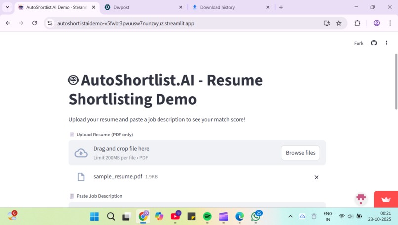 Ai.resumeshortlister – screenshot 1