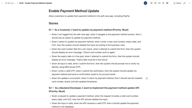 AI-BA-Agent – screenshot 2