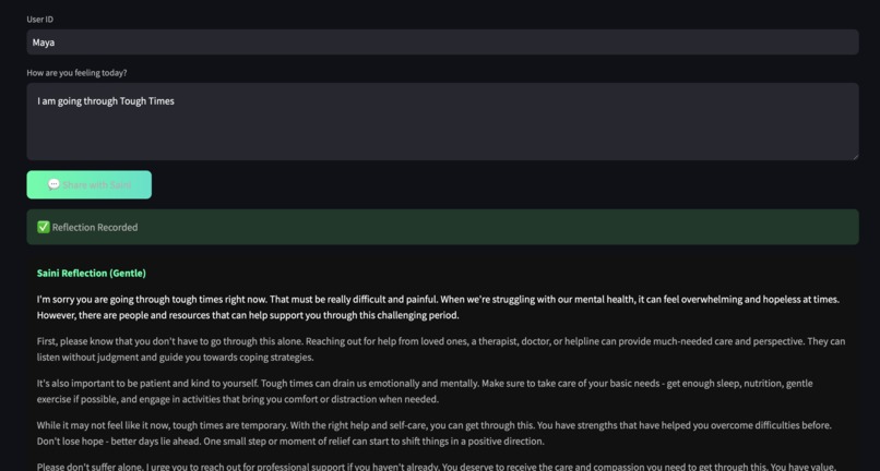 SAINI, AI Infrastructure for Emotional Intelligence – screenshot 3