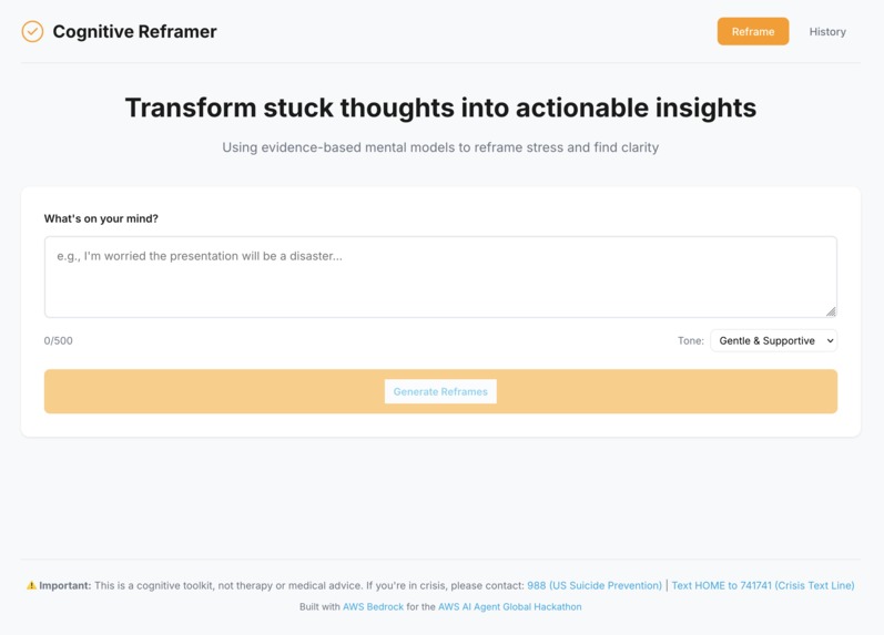 Cognitive Reframer – screenshot 1
