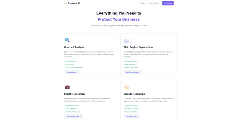 FreeLegal AI - Freelancer Legal Assistant – screenshot 1