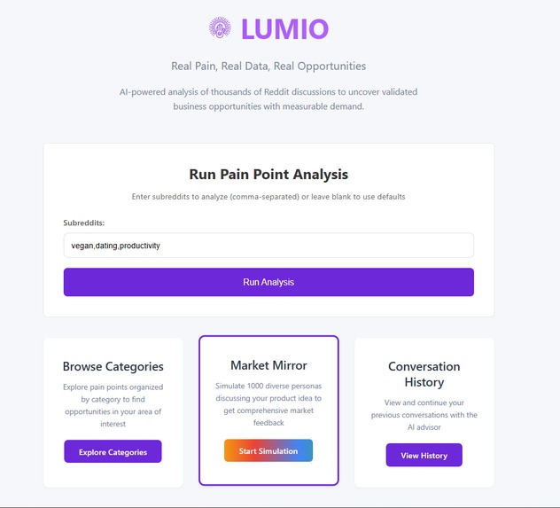 LUMIO - Business Opportunity Discovery – screenshot 1