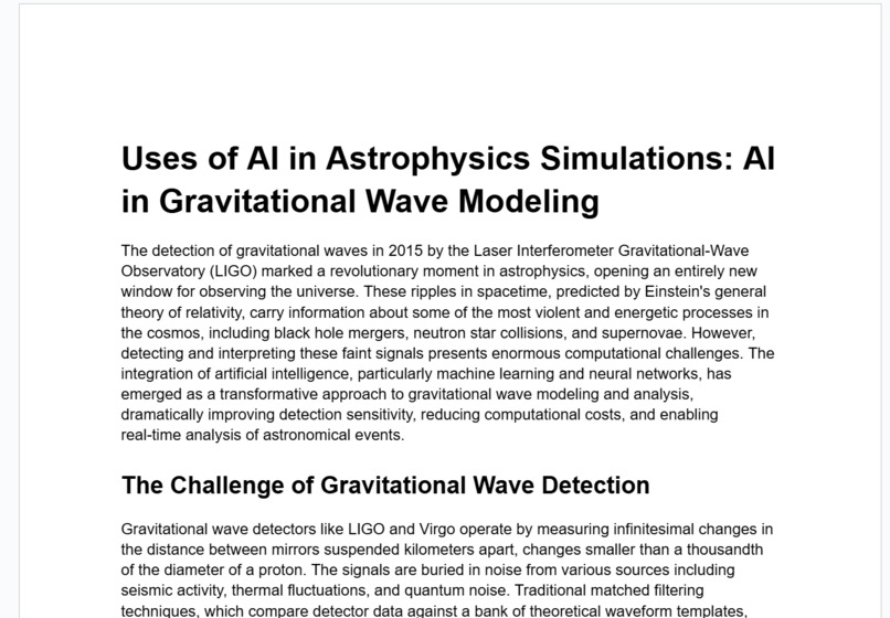 AI in Astrophysics Simulations: Gravitational Wave Modeling – screenshot 1