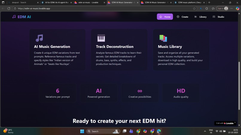 EDM music platform – screenshot 2