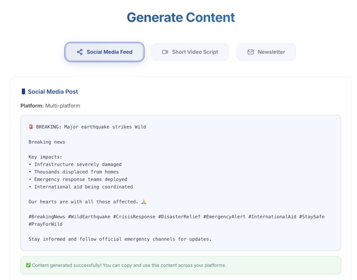 Disaster News Application – screenshot 2