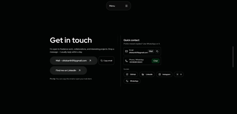 Portfolio  – screenshot 3