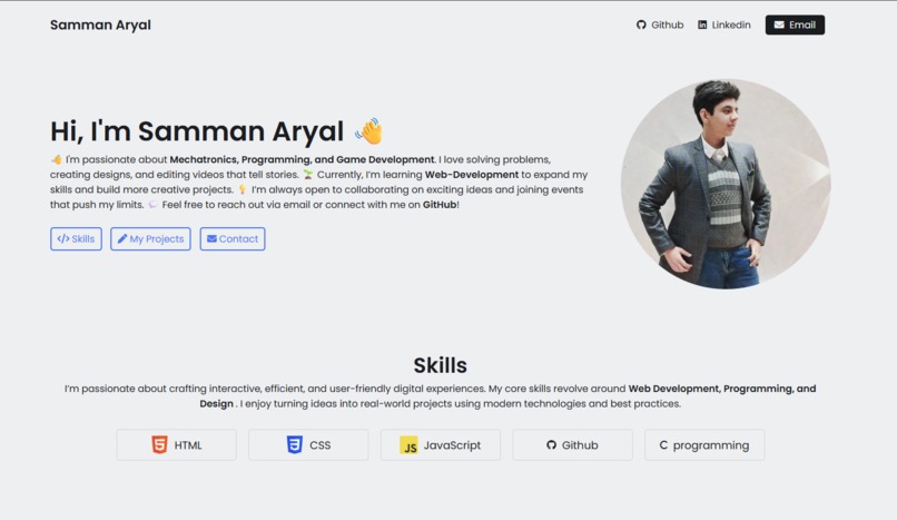 Simple and Clean Portfolio Website | Optimized | HTML + CSS | Devpost
