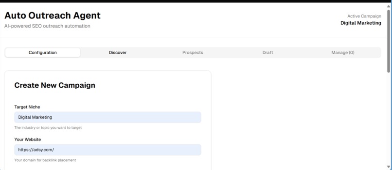 Auto Outreach Agent – Smart Backlink Builder – screenshot 2