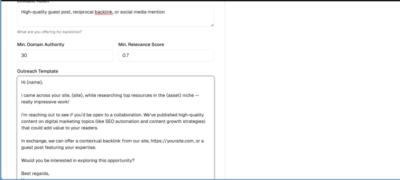 Auto Outreach Agent – Smart Backlink Builder – screenshot 3