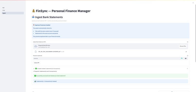FinSync - AI-Powered Financial Assistant – screenshot 1