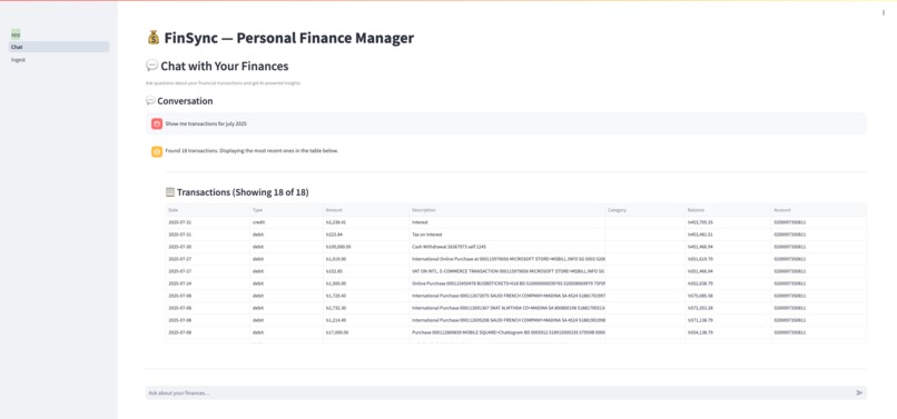 FinSync - AI-Powered Financial Assistant – screenshot 3