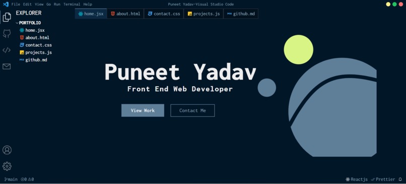 Portfolio – screenshot 1