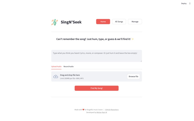 SingN'Seek – screenshot 1