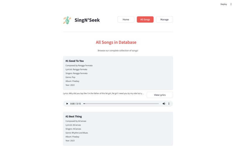 SingN'Seek – screenshot 2