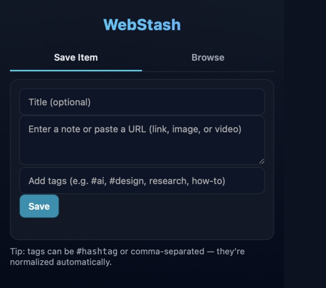 WebStash – screenshot 1