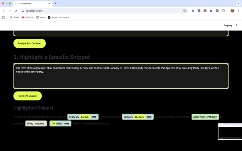 clausescope – screenshot 6