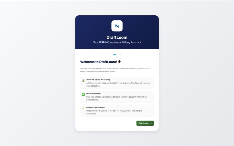 DraftLoom - FERPA-Compliant AI Writing Assistant – screenshot 1