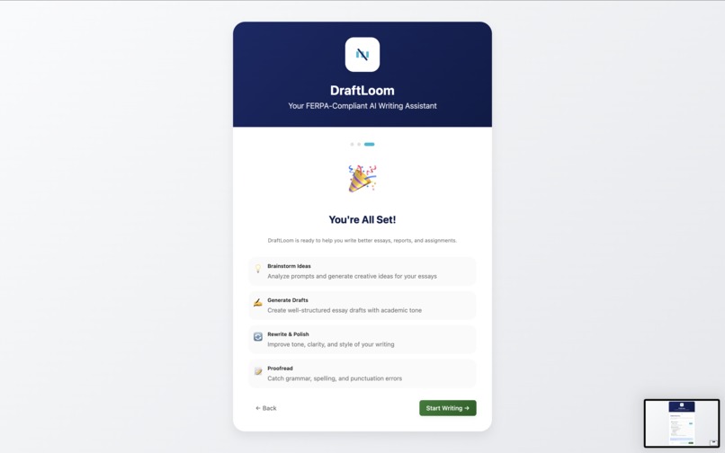 DraftLoom - FERPA-Compliant AI Writing Assistant – screenshot 2