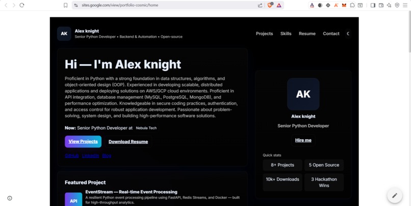 ProDev Portfolio – screenshot 1