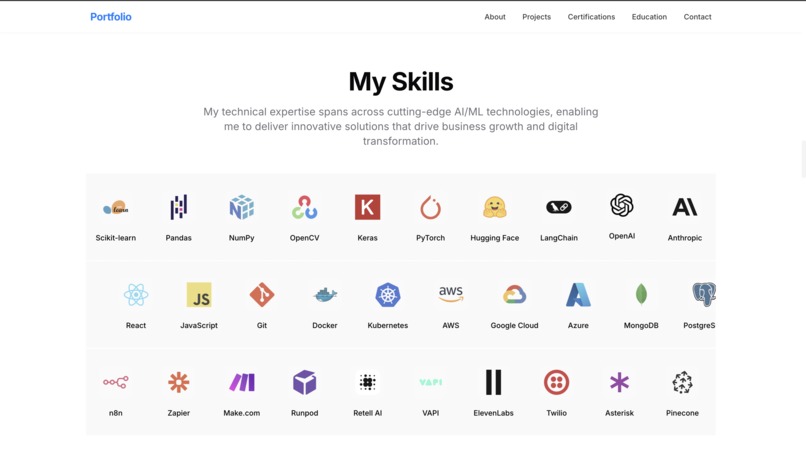 Personal Portfolio – screenshot 1