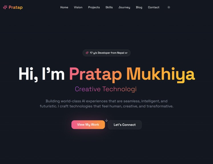 Pratap's Portfolio – screenshot 1