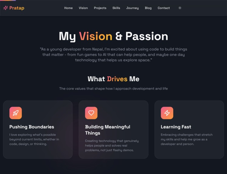 Pratap's Portfolio – screenshot 3