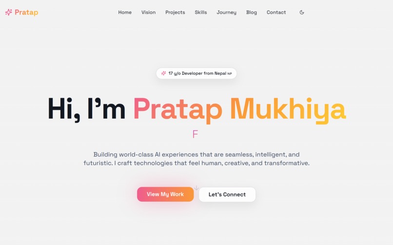 Pratap's Portfolio – screenshot 5