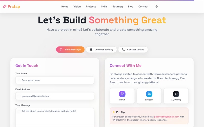 Pratap's Portfolio – screenshot 2