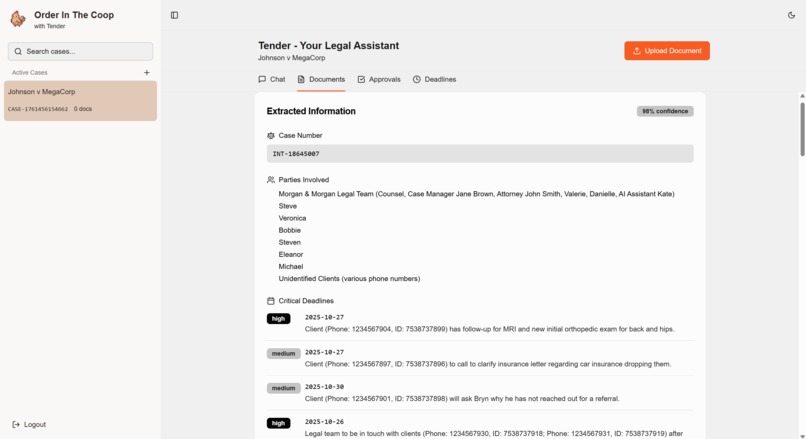 Tender - AI Legal Assistant for Plaintiff Legal Teams – screenshot 3