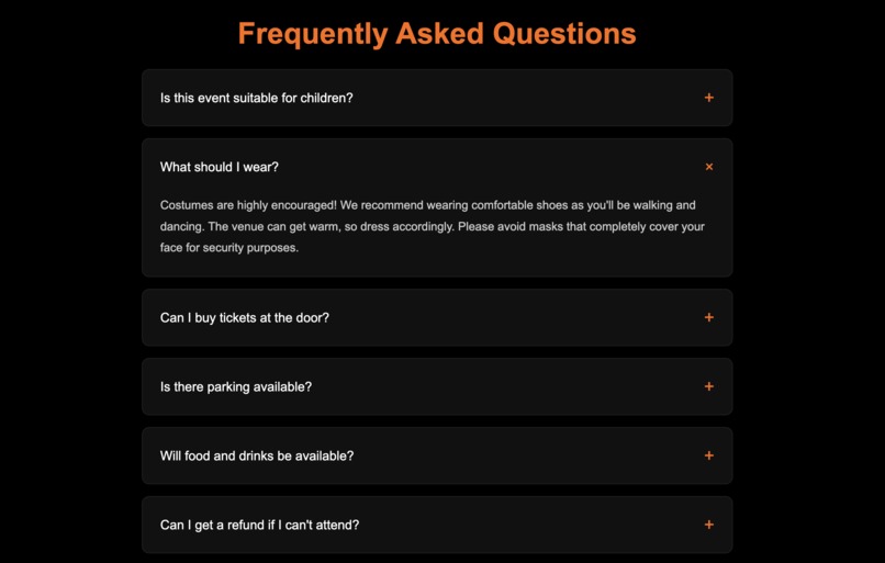 Halloween Event Website – screenshot 4
