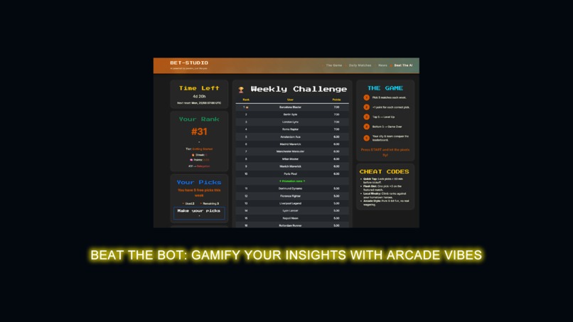 Bet Studio: ⚽ Retro Game Analytics AI (PWA & Chrome AI) – screenshot 3