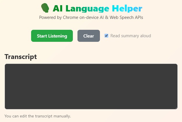 AI Language Helper – screenshot 1