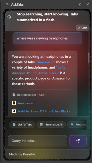Asktabs – screenshot 1
