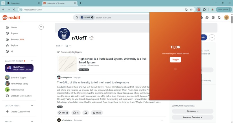 Sunnysideup - Newhacks2025 – screenshot 1
