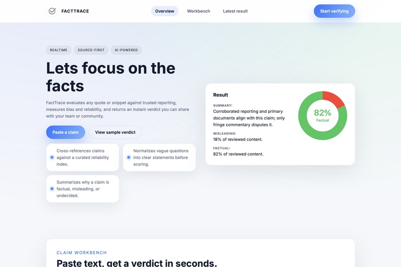 FactTrace - Because truth deserves speed – screenshot 1